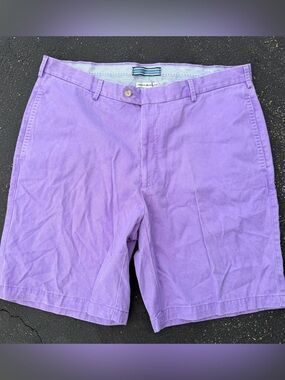 Peter Millar Lavender Flat-Front Cotton Shorts. Men’s 36
